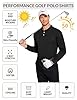 PINSPARK Polo Shirt Men's Long Sleeve Golf Shirts UPF 50+ Quick Dry Moisture Wicking Polos Outdoor Sports Poloshirt Tennis Hiking Casual Work Polo T-Shirt Black M #2