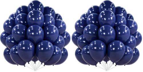 Image of PartyWoo Navy Blue Balloons 50pcs Dark Blue Latex Helium Balloons 12 Inch (Pack of 2)