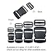 EesTeck 10 Set 1 Inch Flat Dual Adjustable Plastic Quick Side Release Plastic Buckles and Tri-glide Slides for Luggage Straps Pet Collar Backpack Repairing (Black, Fit For 1”/25mm Webbing Straps)