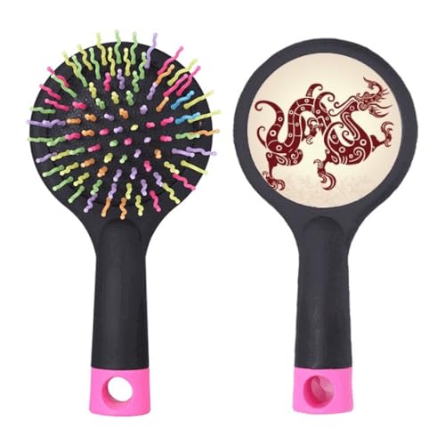 Brosse à cheveux démêlante dragon chinois portrait animal coussin