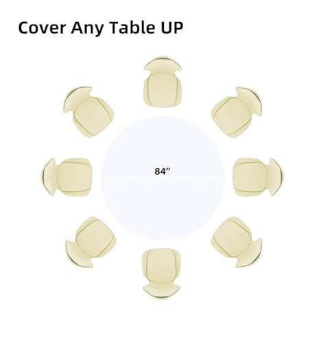 Evershine FBA_8599253 12-Pack Heavy Duty Plastic Table Covers Tablecloth (Reusable) (Round 84" thumb #3