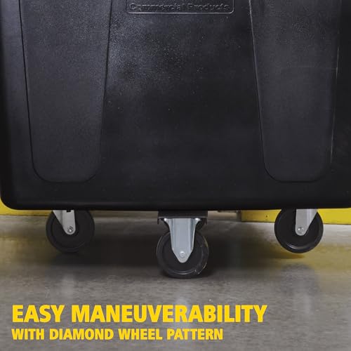 Image of Rubbermaid Commercial Products Bulk Cube Truck with Wheels, Black, Transport up to 600 lb. of Waste /Laundry /Linen /Supply /Packaging Material for Hospital /Hotel /School
