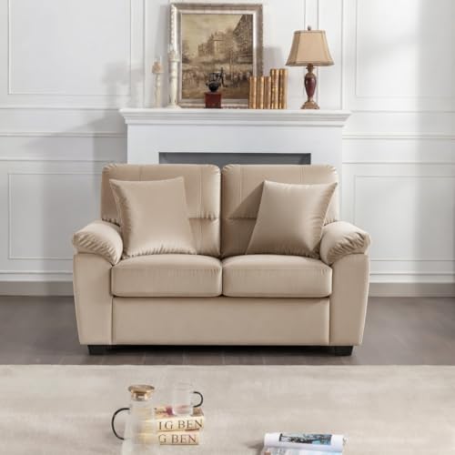 Image of Anderson Sofa Set for Living Room | Sectional Sofas | Premium Leather Sofa for Home Office | Leather Sofa Set | Leatherette Sofa (Beige Fabric, 3+2 Seater)