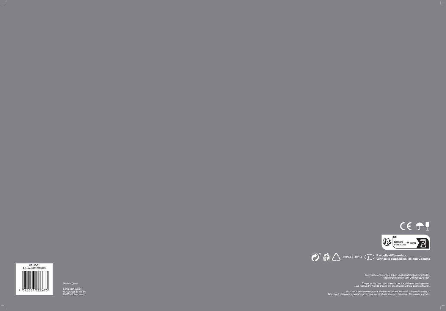 Back cover of the manual showing CE mark, disposal instructions, and manufacturer information.