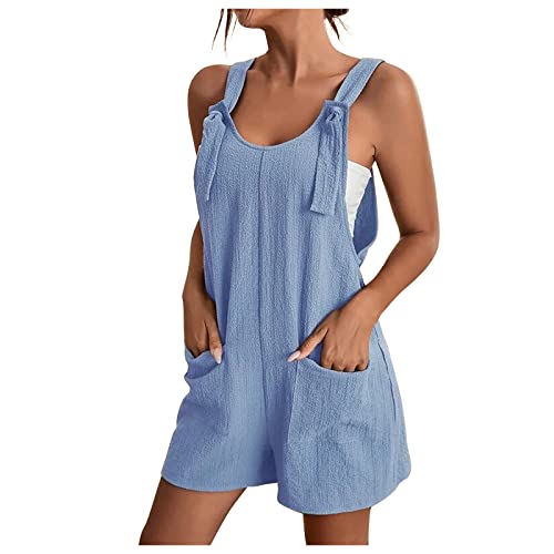 EMATOP Jumpsuit Overall Damen Frauen Sommer Kurz Hosenanzug Romper...