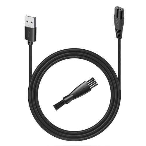 uijino USB Charging Cable Compatible with Ufree Beard Trimmer, 5V Charger for Ufree Electric Hair Trimmer U-1176 Hair Cutting Kits Body Shaver Hair Clippers Razor, 2 Cleaning Brush, 3.3ft Power Cord