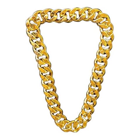 Lorigun Thug Life Gold Chain Plastic Thick Gold Necklace Thug Life Costume Huge Golden Chain Necklace, Punk Style Hip Hop Ornament (Circumference 31.2 Inches ) Cover