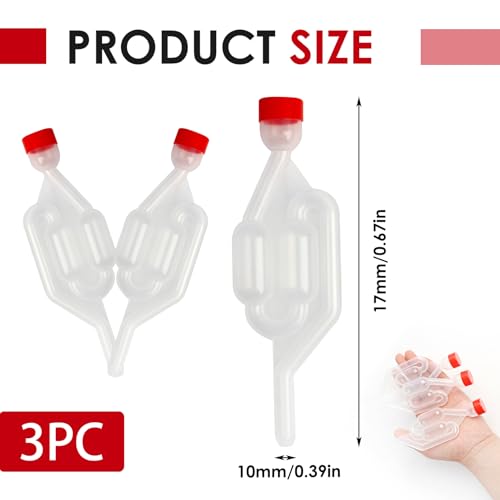 Miniatura 2 de Emodwey Tubo De Fermentación Con Válvula De Fermentación, Bubbler Para Cerveza Y Vino, Airlock Para Fermentación De Chucrut Y Jugo De Frutas, Accesorio Esencial Para Elaboración De Bebidas Rojo