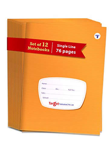 Image of TARGET PUBLICATIONS Small Notebooks Single Line (76 Ruled Pages) | Soft Brown Cover | 18 cm x 24 cm Approx | Pack of 12 Books | GSM 58