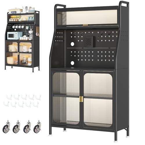 Armario de cocina alto, estantería de cocina, de pie, gabinetes de cocina, armario multiusos, placa perforada, estante de metal, estante de cocina, estante de cocina, de pie, buffet de cocina, envío