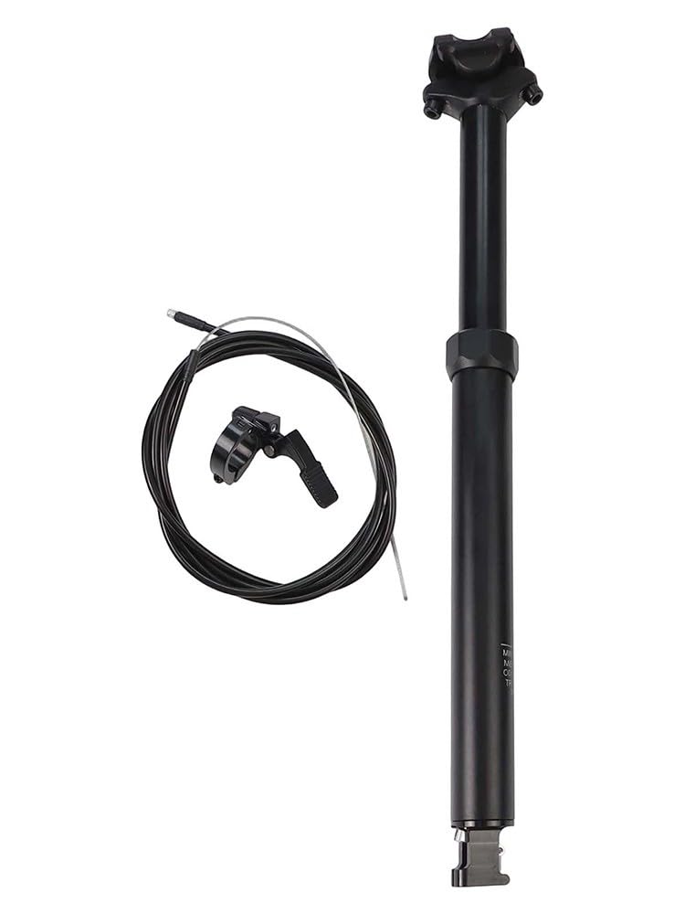 Dropper, reggisella da 30,9 mm per cavo interno, in lega di alluminio, telescopico, con telecomando, per mountain bike, bici da strada, colore nero