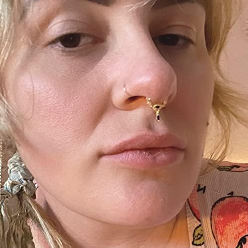 Melighting 16G Septum Rings Dangle Septum Jewellery with Blue Planet CZ 316L Surgical Steel Hinged Segment Ring Helix, Tragus, Conch Hoops Daith Earrings for Women