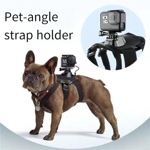 Hundegeschirr, verstellbar, weiche ABS-Weste, doppelte Fixierung, sichere Kamera-Basis für Outdoor, Wandern, Laufen, 18 x 20 x 5 cm, leicht – Bild 3