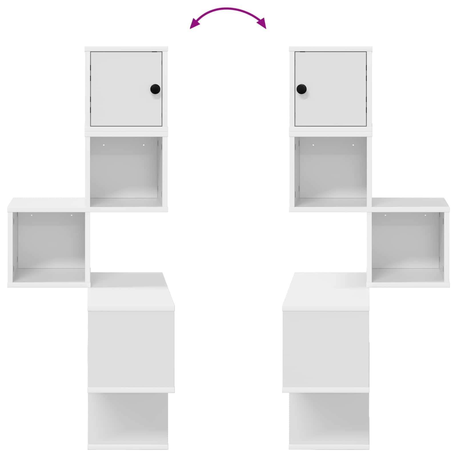 Wand-Eckregal Weiß 48 x 48 x 120 cm Holzwerkstoff | Platzsparendes Eckregal für Schlafzimmer, Büro und Küche. Bietet praktischen Stauraum für Deko und Bücher.