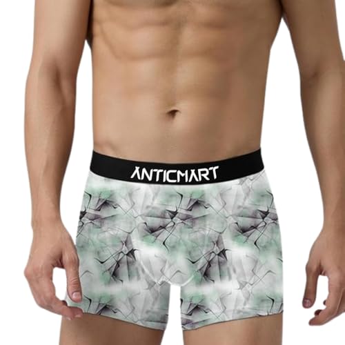 Image of Men's Extra Thin Elastic Ice Silk Underwear - Long, Comfortable, Breathable Boxer Brief Trunks (Pack of 3)