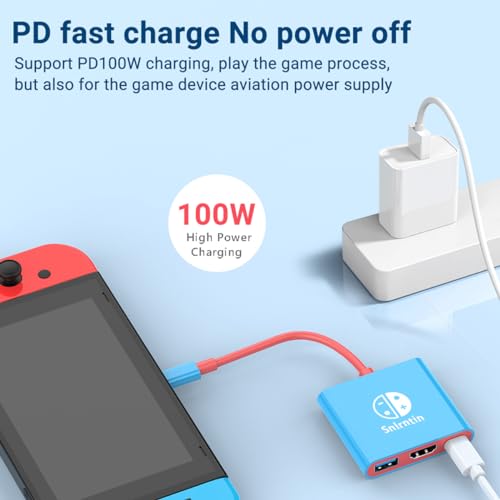 Docking Station for Nintendo Switch, 3-Port USB C Multiport Digital AV Converter Adapter with 4K HDMI USB 3.0 100W Charging Port, Switch Travel Dock with HDMI for MacBook Pro, Dell XPS, HP, etc by Snlrntin - Image 3