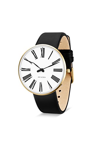Arne Jacobsen Unisex Reloj Infantil de Cuarzo con Esfera analógica Blanca y Negro Correa de Piel 53308 Cover