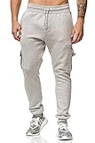 REDRUM Cargo-Hose Herren Jogginghose Jogger Chino Freizeithose (Grau Melange, XL)