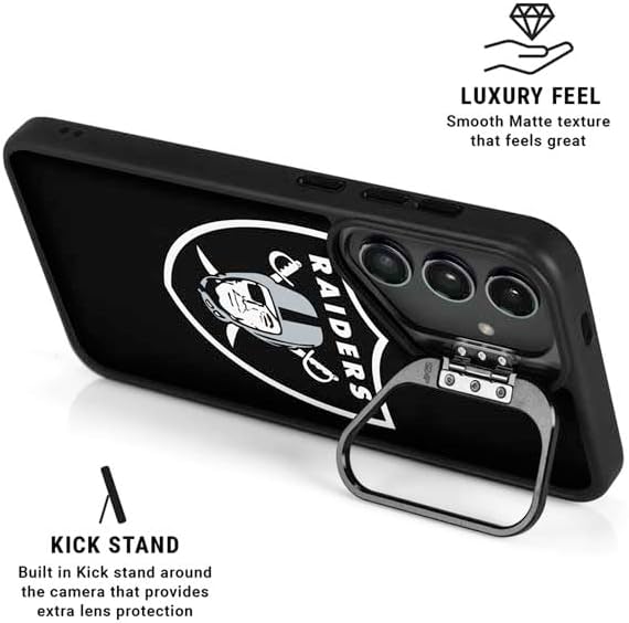 Skinit Kickstand Phone Case Compatible with Galaxy S25 Plus - Officially Licensed NFL Las Vegas Raiders Large Logo Design