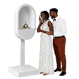 RDYMONKEY Audio Guest Book Stand Telephone Booth for Wedding Outdoor Party Leave a Message Video Decoration Phone Photo Booth Props Box Audio Guestbook Stand White Recording Table