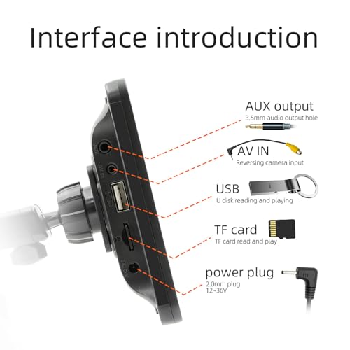 Pantalla para automóvil de 7 pulgadas con CarPlay, Android Auto y cámara de respaldo 8