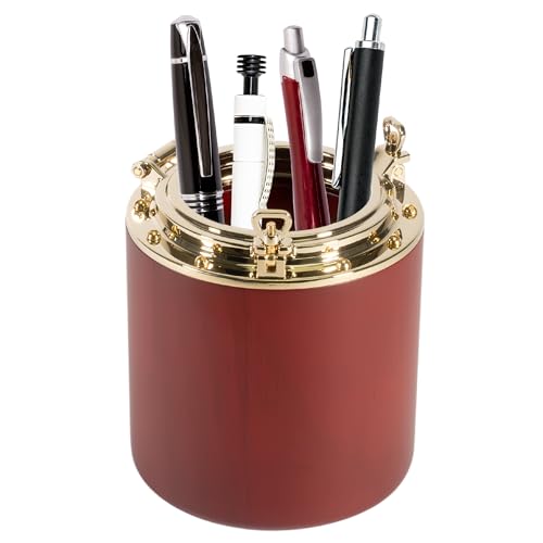 Five Oceans Porthole Collection Nautical Pencil Holder, Pen Holder - Pen Cup - Pencil Holder for Desk, Pen Holder Organizer for Office Decor - 4-inch Height - 2-5/8-inch Diameter - FO3978
