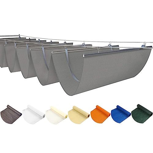 Einziehbar Welle Sonnensegel, U-förmig Gleiten Rollo, UV-beständig Sonnenschutz Ersatz Überdachung Für Pergola, Veranda, Terrasse Garten