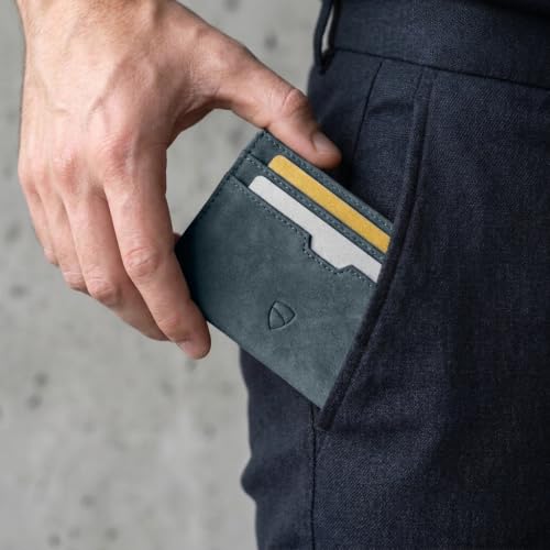 Image of Vaultskin MOORGATE Slim Card Holder - Minimalist Leather Wallet with RFID Blocking, Front Pocket Credit Card Case for Men & Women