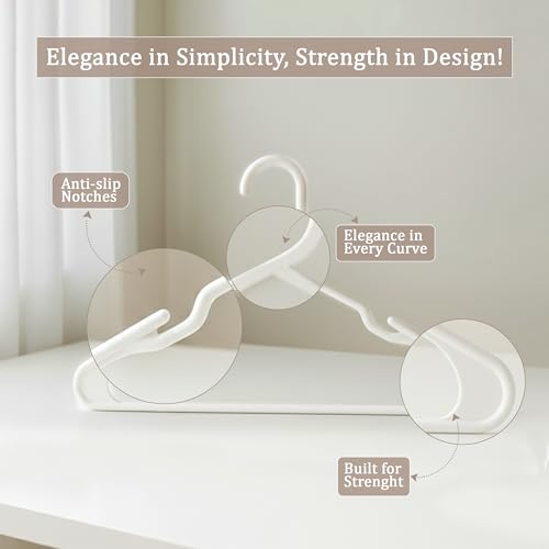 Utopia Home Plastic Hangers - Durable & Slim By (White, 50)