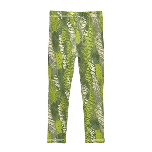 Green Snake Skin Girls Leggings Soft Stretch Workout Yoga Dance Pants for Kids Casual Tights2