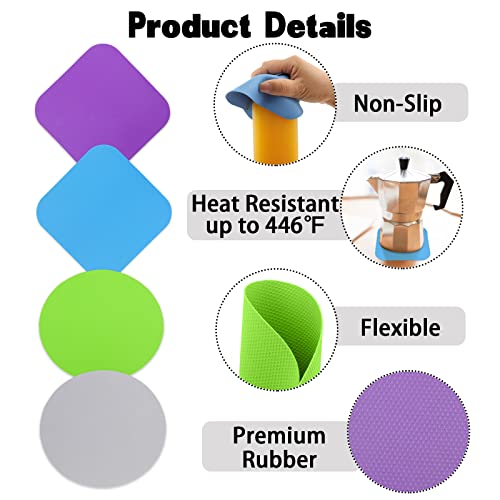 Jar Opener Gripper Pad, Rubber Jar Opener Grippers, 12 Pcs Jar Opener For Weak Hands, Seniors With Arthritis(Grey/Green/Blue/Purple) #TOP5