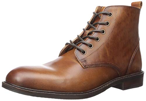 Steve Madden Men's Krank Combat Boot, Cognac Leather, 8.5 M US