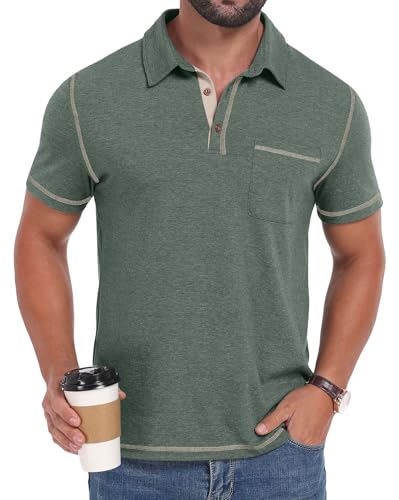 Sailwind Men's Short Sleeve Polo Shirts Casual Summer Classic Collared Golf Shirt with Pocket4
