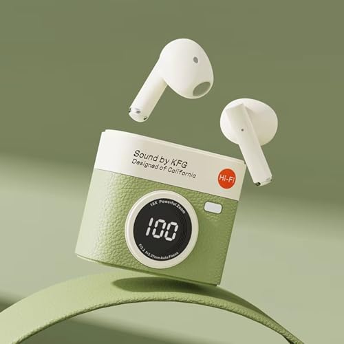 Image of Q88 TWS Earbuds with Digital Display, BT 5.49+ENC for Clear Calling, Low Latency Gaming Wireless Headphone, 40 Hours Play, Immersive Sound, Touch Control, IPX4 & Voice Assistance. (Green)
