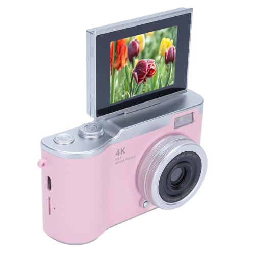 Appareil Photo Numérique 48MP, Caméra Vidéo 1080P, Zoom 8X, écran Rabattable HD 2,4 Pouces, Lumière de Remplissage LED, Longue Durée de Vie de la...