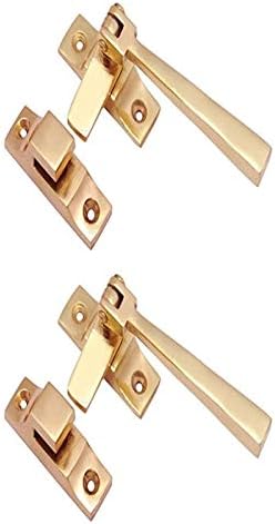 Adonai Hardware Straight Brass Fastener (Polish Lacquered) (Supplied as 2 Pieces per Pack)