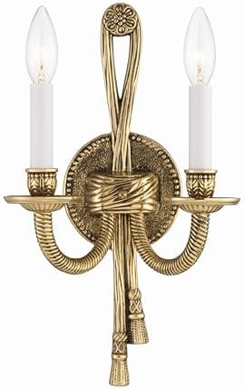 Crystorama 2 Light Olde Brass Cast Sconce