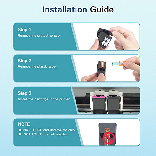 63Xxl Ink Cartridges Combo Pack Replacement For Hp Ink 63 63Xl Ink Works With Hp Officejet 3830 4650 4655 5255 5258 5200 3833 Envy 4520 4512 Deskjet 1112 2130 3630 3633 Printer (1 Black,1 Tri-Color) #TOP4
