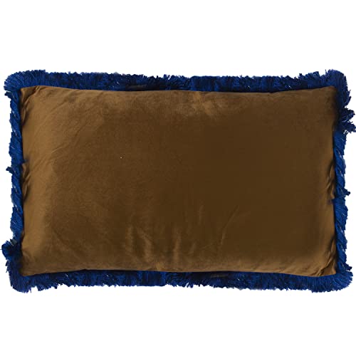 Coussin en velours DRW double face déhoussable 50x30cm fermeture éclair dorée robuste - 2