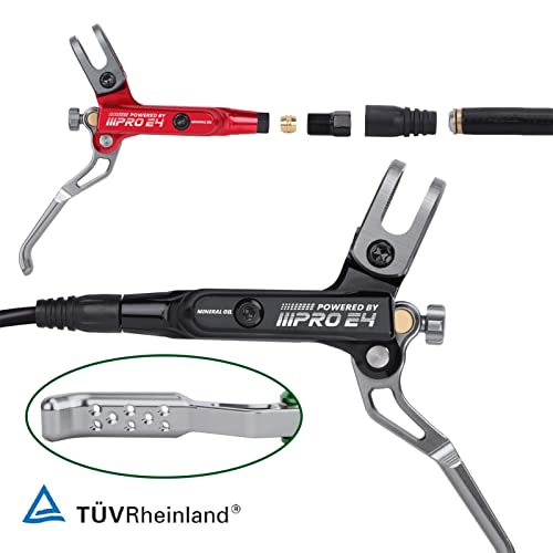 Jfoyh Upgraded E4 Mtb 4 Pistons Hydraulic Disc Brake Set With Cooling Metal Pads For Mountain Bike(Pre-Bled, Front And Rear) - Green #TOP3