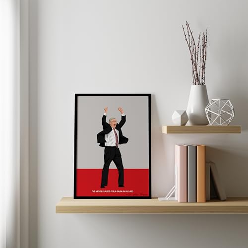 Image of QUOTE - UNQUOTE ART Sir Alex Ferguson Framed Illustration Manchester United Legend - Original Football Art - 17x25 inches - Black Frame