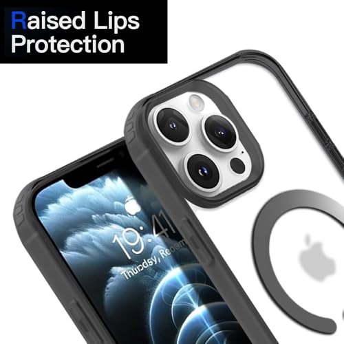 Image of KARWAN️ Hybrid Transparent iPhone 16 Pro max Back Cover Case Compatibe with Mag-Safe | Shockproof Design |Camera Protection Bump | Transparent Back Cover Case for iPhone 16 Pro max (PC, TPU | Blue