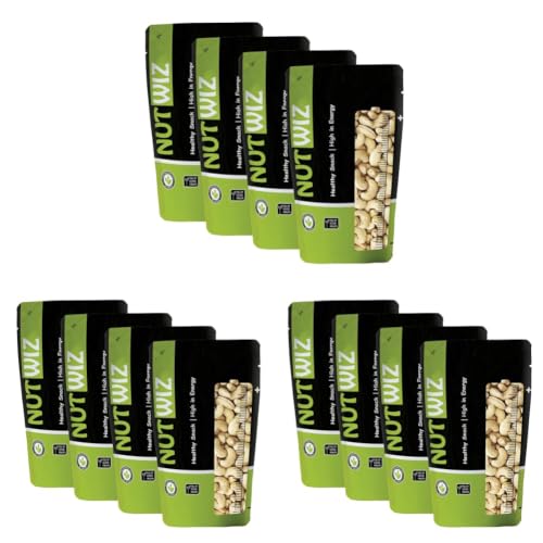 Image of Nutwiz Kaju (Cashew) 800 Grams (200 Grams X 4) for All Ages | High in Protein and Boosts Energy and Build Immunity | Healthy Nutritious Cashew Nut | Delicious Vegan & Crunchy Kaju Nut for Cooking and Raw Eating