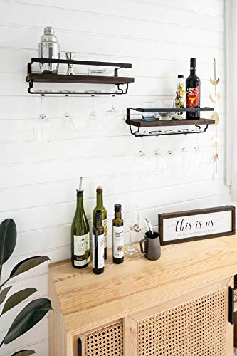 Mkono Wall Mounted Wine Rack Set