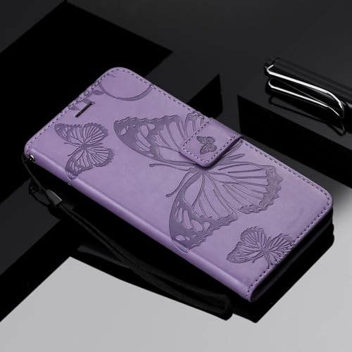 Étui iPhone 16e violet housse portefeuille en cuir clapet magnétique antichoc