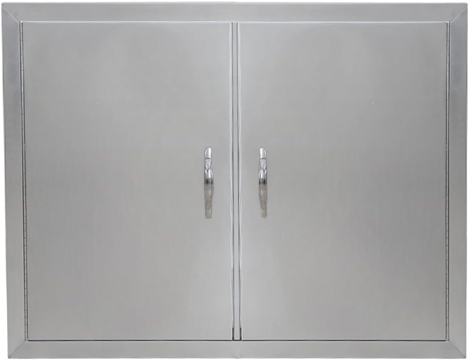 Outdoor Kitchen Door, Garvee 17" W X 24" H BBQ Access Door Brushed Stainless Steel, Single BBQ Access Door for BBQ Island Grilling Station
