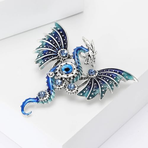 Image of WAKYME Dragon Brooch for Men Suit Lapel Enamel Pins for Suits Fashion Accessories Shirt Clip
