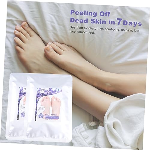 Beavorty 2 Pares De Máscara Para Os Pés Hidratante Para Os Pés Máscara Esfoliante Para Os Pés Descas