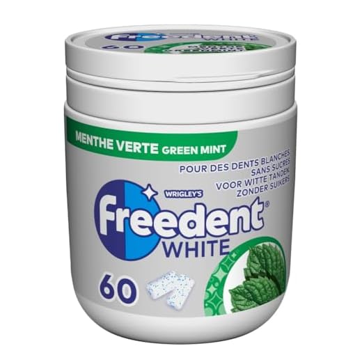 FREEDENT WHITE - Chewing-gum Menthe Verte sans sucres - Boîte de 60 dragées - 84g