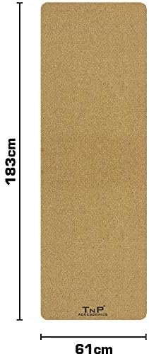 TnP Distribution Natural Cork Yoga Mat Eco 6mm Thickness Non Slip Exercise Pilates Gym Floor Workout Mats Mat